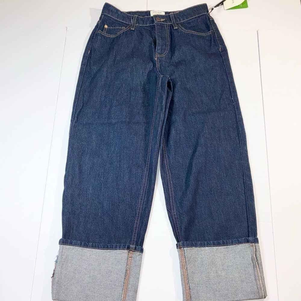 Kate Spade X Target Women’s Size 2 NWT Wide Cuff  Crop Hi Rise Jeans